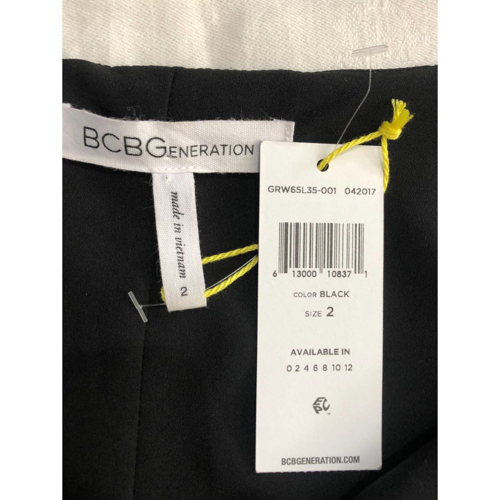 NWT BCBG SZ: 2, Satin Feel Black Slip Dress - Picture 5 of 11